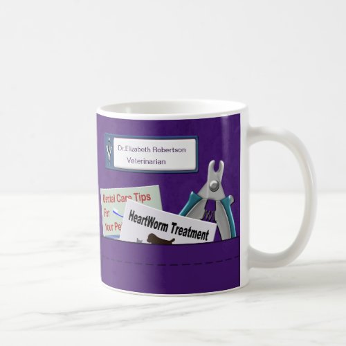 Personalized Veterinary Professional Scrubs Purple Coffee Mug