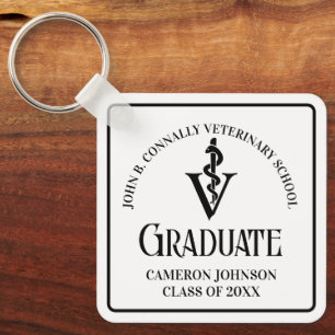 Personalized Veterinary School Graduation Gift Keychain