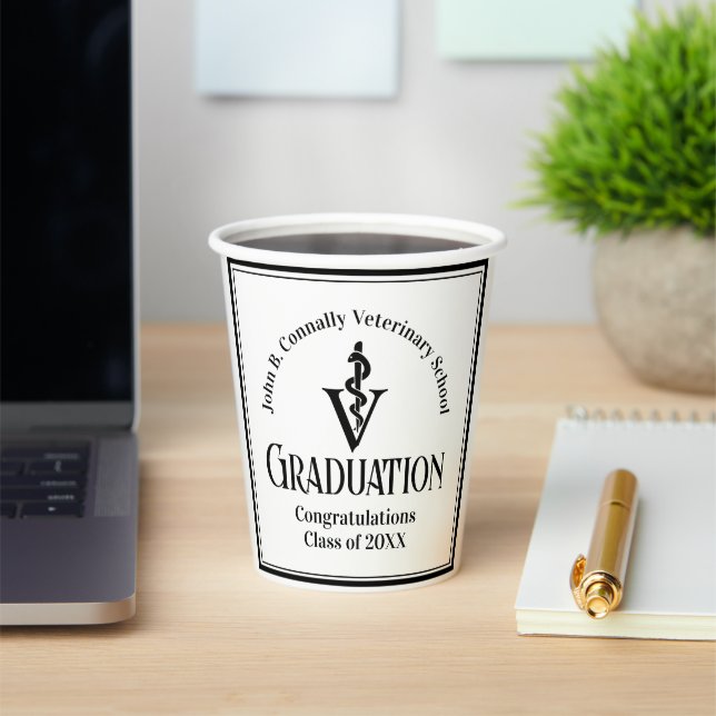 Personalized Veterinary School Graduation Party Paper Cups (Insitu)