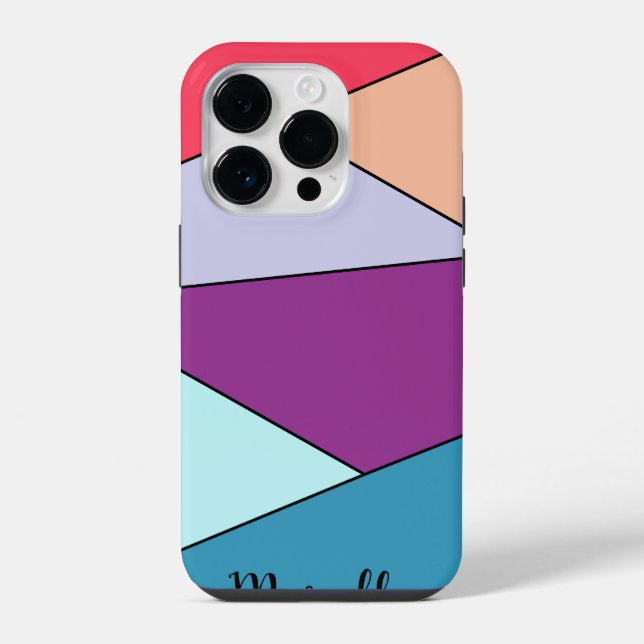 Personalized vibrant geometric iphone case (Back)