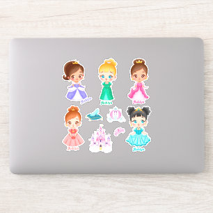 Personalized Vibrant Kids Princess Name Label 