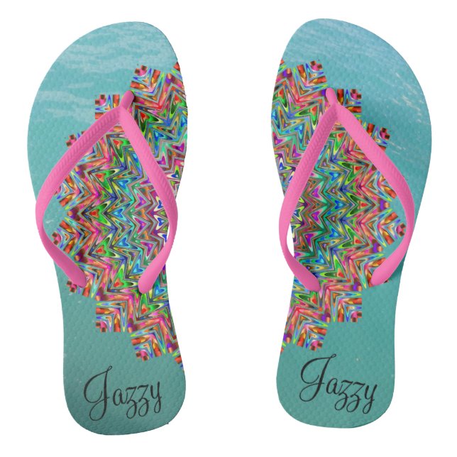 Personalized Vibrant Mandala Flip Flops (Footbed)