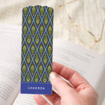 Personalized Vibrant Peacock Feather Pattern Bookmarks