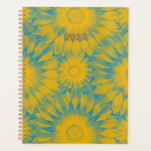 Personalized Vibrant Sunflower Tie-Dye Art Planner