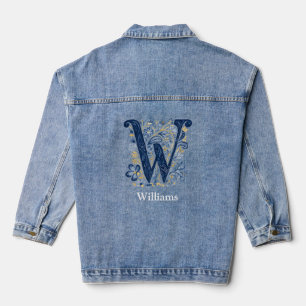 Personalized Victorian Calligraphy Monogram W Denim Jacket
