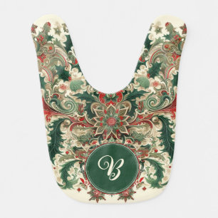 Personalized Victorian/Classic/Vintage Christmas Baby Bib