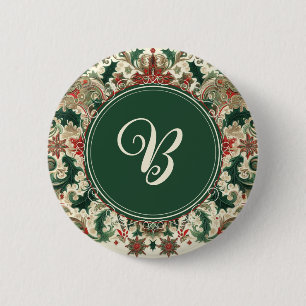 Personalized Victorian/Classic/Vintage Christmas Button