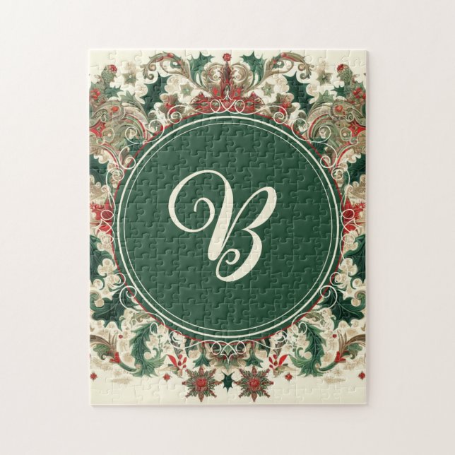 Personalized Victorian/Classic/Vintage Christmas Jigsaw Puzzle (Vertical)