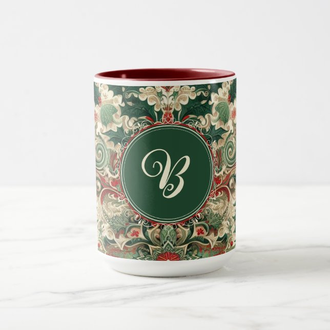 Personalized Victorian/Classic/Vintage Christmas Mug (Center)