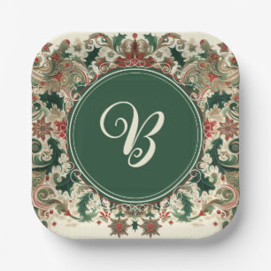 Personalized Victorian/Classic/Vintage Christmas Paper Plates