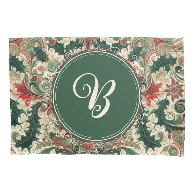 Personalized Victorian/Classic/Vintage Christmas Pillow Case (Front)