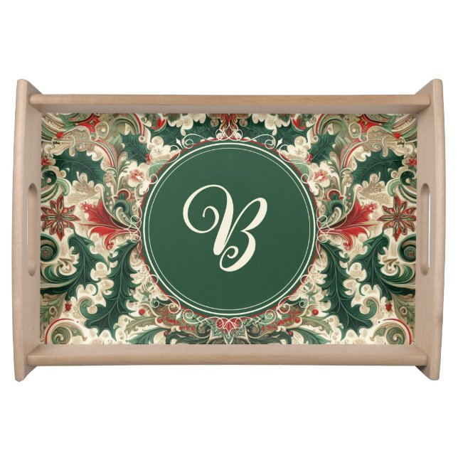 Personalized Victorian/Classic/Vintage Christmas Serving Tray (Front)