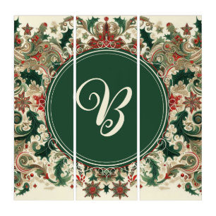 Personalized Victorian/Classic/Vintage Christmas Triptych