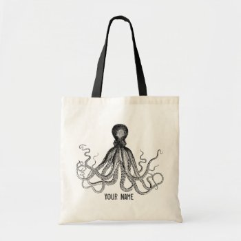 Personalized Victorian Octopus  Steampunk Tote Bag by JoyMerrymanStore at Zazzle