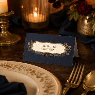 Personalized Victorian Samhain Botanical Place Card
