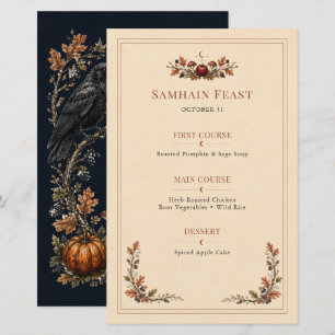 Personalized Victorian Samhain Raven Dinner Menu