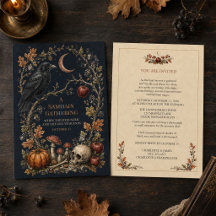 Personalized Victorian Samhain Raven Invitation