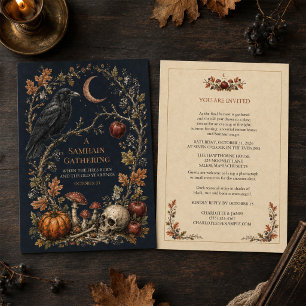 Personalized Victorian Samhain Raven Invitation