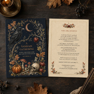 Personalized Victorian Samhain Raven Invitation