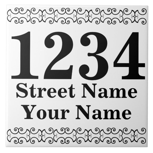 Personalized Victorian Street Address Tile (Front)