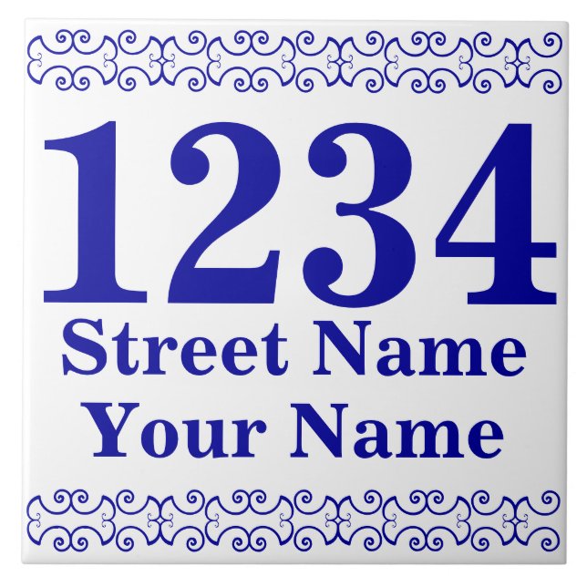 Personalized Victorian Street Address Tile (Front)