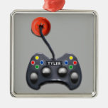 Personalized Video Gamer Christmas Metal Ornament at Zazzle