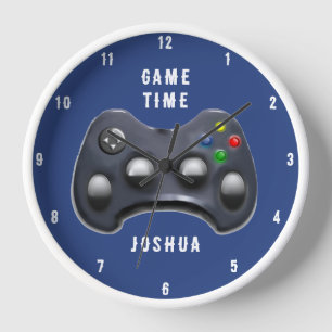 Personalized video gamer gift large clock