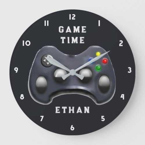 Personalized Video Gamer Large Clock