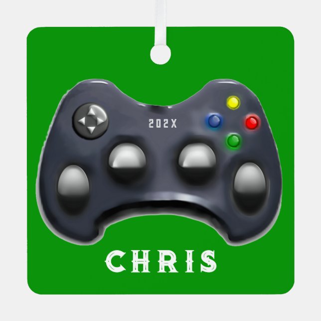 Personalized Video Gamer Metal Ornament (Front)