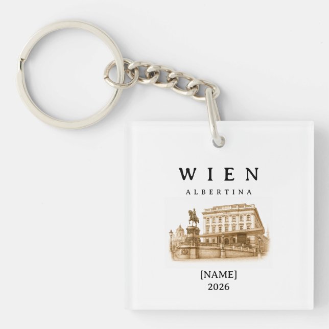 Personalized Vienna Albertina | Name & Year Keychain (Front)