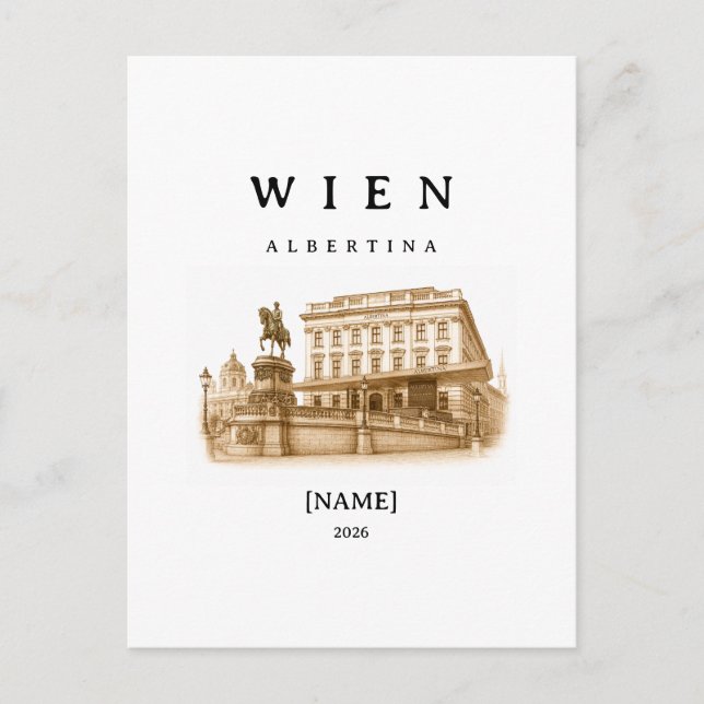 Personalized Vienna Albertina | Name & Year Postcard (Front)