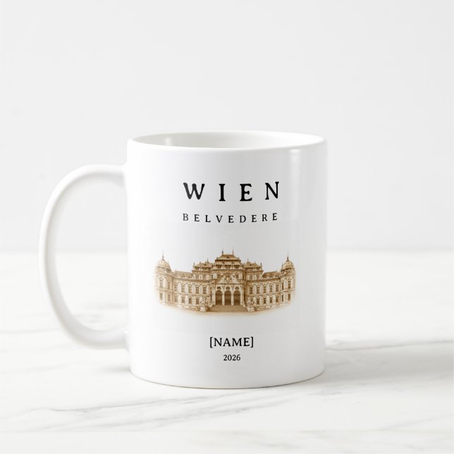 Personalized Vienna Belvedere Mug | Name & Year (Left)