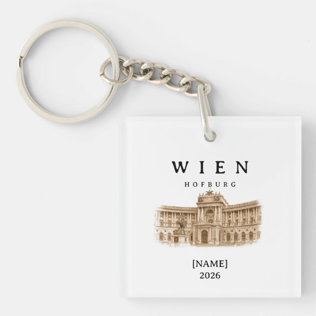 Personalized Vienna Hofburg | Name & Year Keychain (Front)