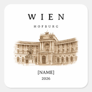 Personalized Vienna Hofburg | Name & Year Square Sticker