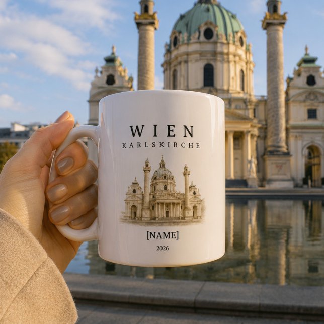 Personalized Vienna Karlskirche Mug | Name & Yes (Deine personalisierte Wien Karlskirche Tasse stilvoll einzigartig mit deinem Namen gestaltet)