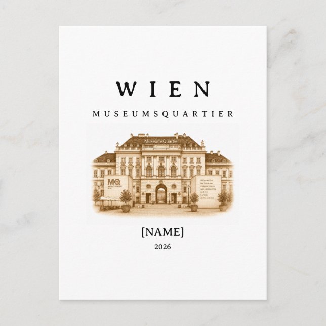 Personalized Vienna Museumsquartier | Name & Year Postcard (Front)