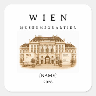 Personalized Vienna MuseumsQuartier | Name & Year Square Sticker