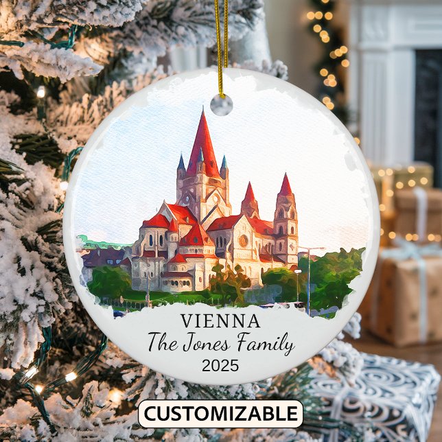 Personalized Vienna Ornament, Austria Ceramic Ornament (Creator Uploaded)
