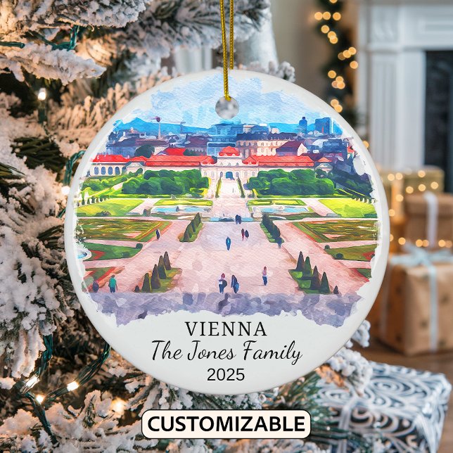 Personalized Vienna Ornament, Austria Ceramic Ornament (Creator Uploaded)