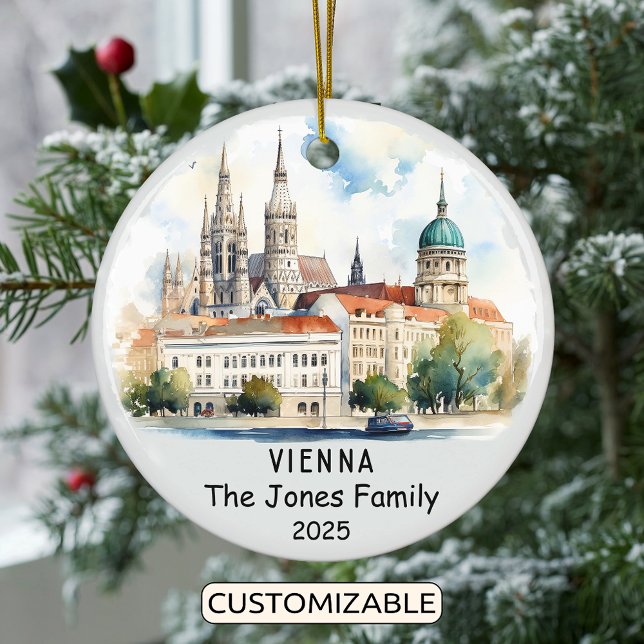 Personalized Vienna Ornament, Austria Ceramic Ornament (Creator Uploaded)