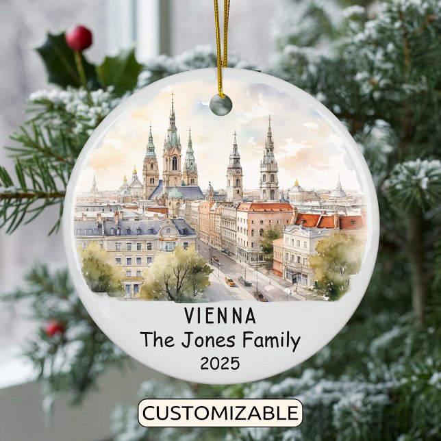 Personalized Vienna Ornament, Austria Ceramic Ornament (Creator Uploaded)