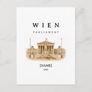 Personalized Vienna Parliament   Name & Year Postcard
