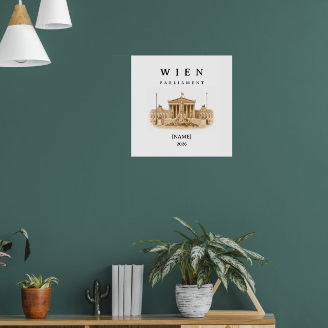 Personalized Vienna Parliament | Name & Year Poster (Living Room 1)