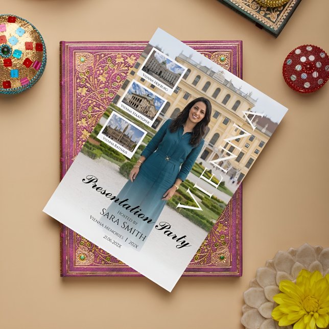 Personalized Vienna Presentation Party Invitation  (Personalize this elegant Vienna invitation with your own photos and event details.)