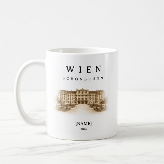 Personalized Vienna Schoenbrunn | Name & Year Coffee Mug (Left)