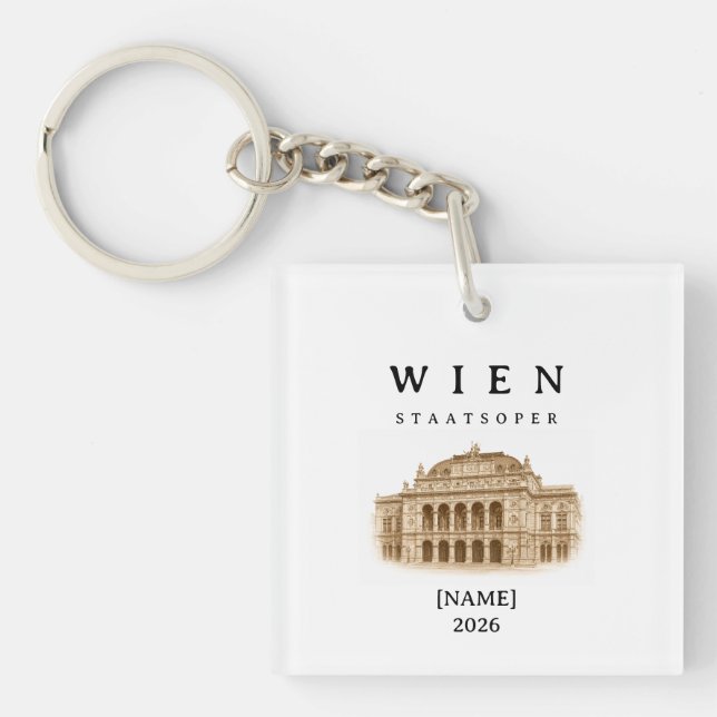 Personalized Vienna State Opera | Name & Year Keychain (Front)