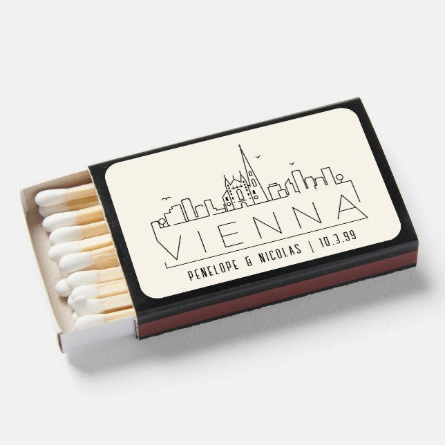 Personalized Vienna Wedding Favor Matchboxes (Front Open)