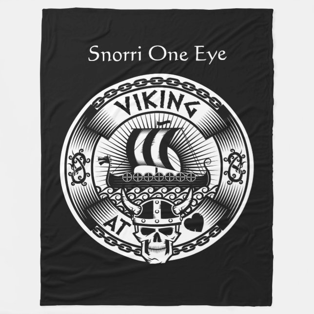 Personalized Viking at Heart Fleece Blanket (Front)