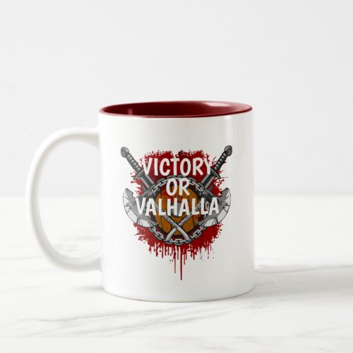 Personalized Viking Victory or Valhalla Battle Cry Two_Tone Coffee Mug