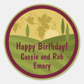 Personalized Vineyard Birthday Wine Label